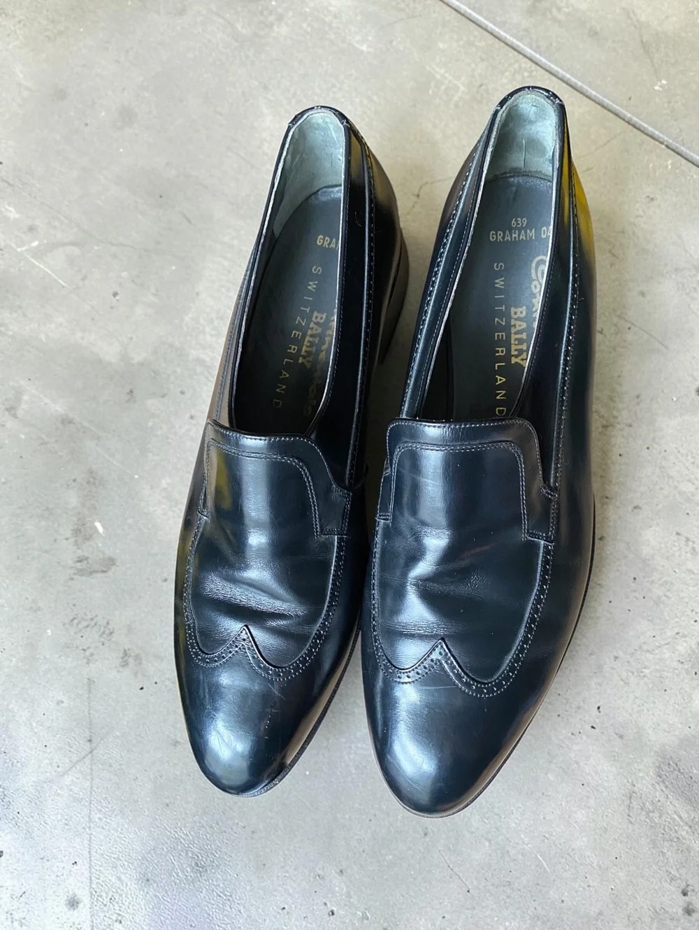 Bally Men Loafers 10 D Slip On Black Leather Parawet Vintage Graham Swiss Dress